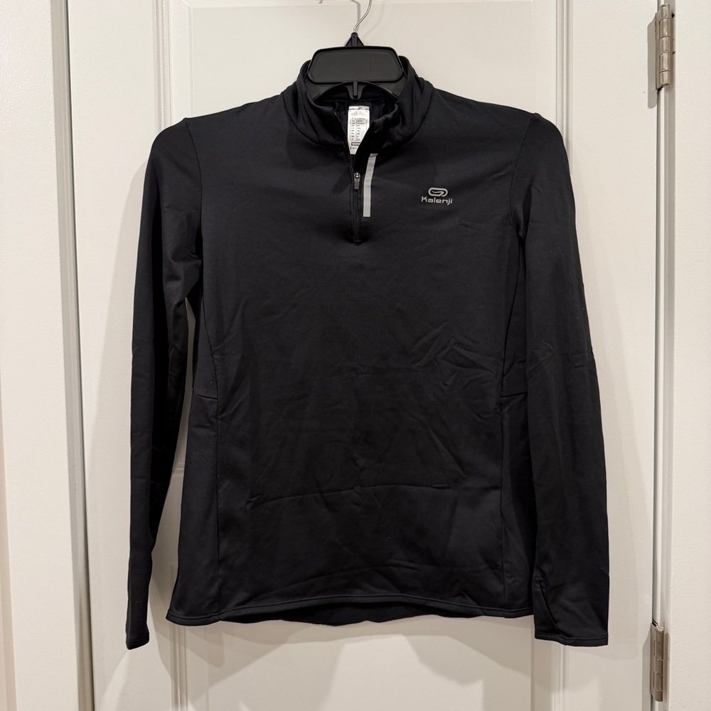 Decathlon Women’s Black Activewear Long Sleeves Top Half Zipper sz S